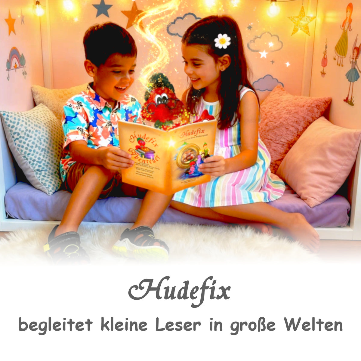 HUDEFIX Plüschfigur und Buch – Abenteuer auf dem Piratenschiff