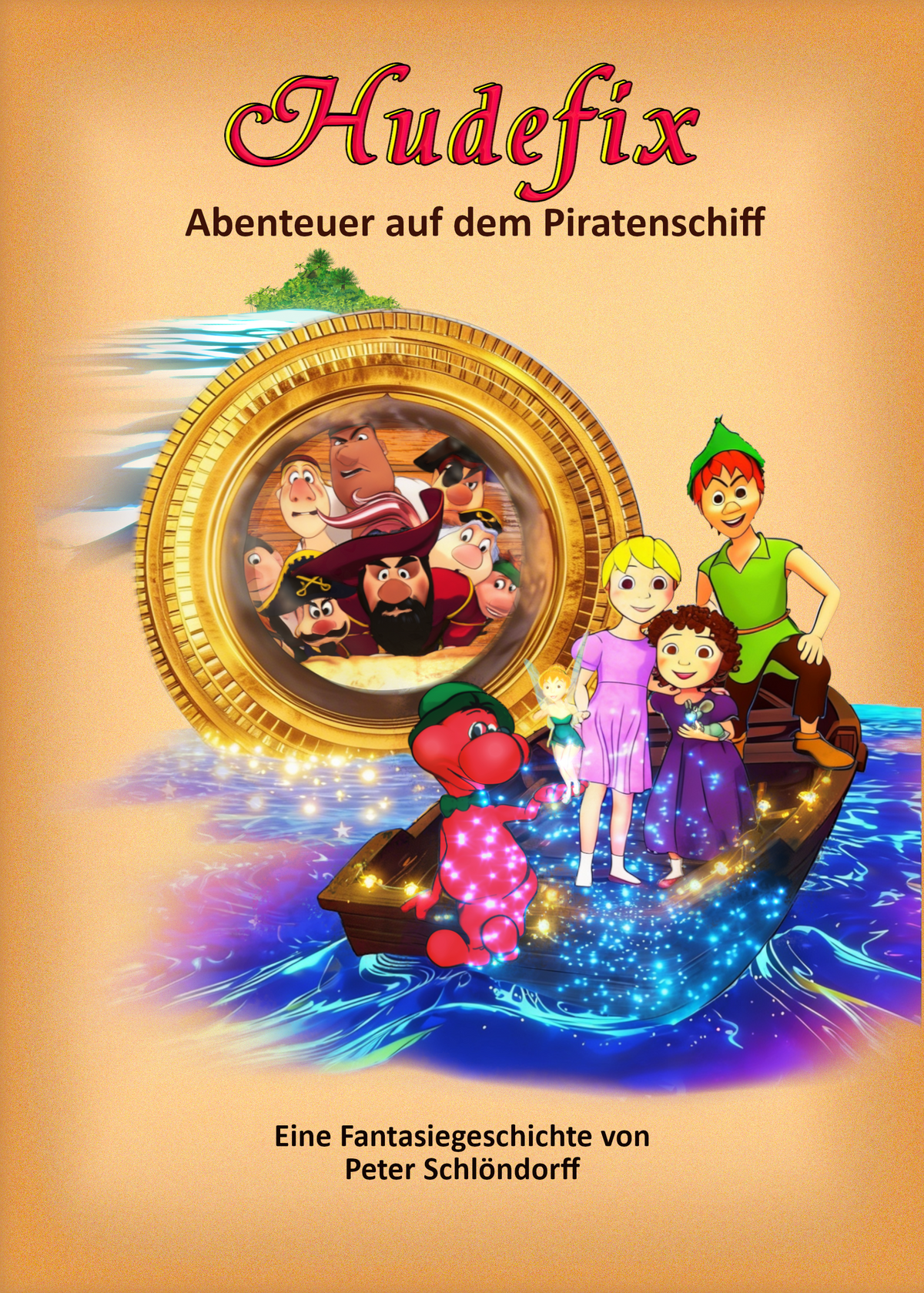 HUDEFIX Plüschfigur und Buch – Abenteuer auf dem Piratenschiff